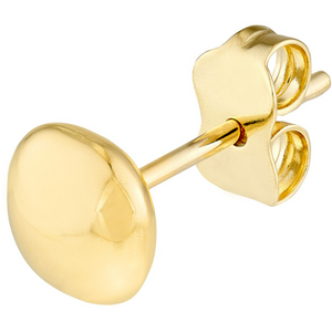 14k Gold Flat Cushion Pebble Stud Earrings