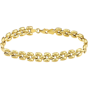 14k Yellow Gold Multi-Row Polished Chain Bracelet