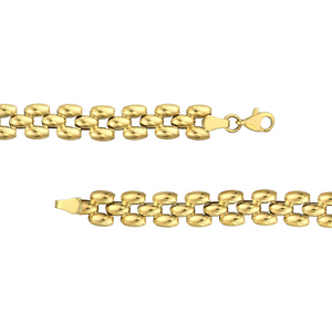 14k Yellow Gold Multi-Row Polished Chain Bracelet