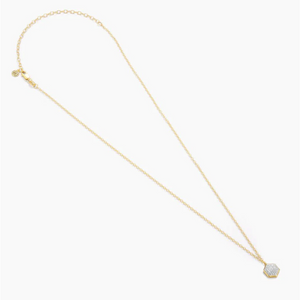 Ella Stein 14K Gold Plated Diamond "Shimmering Hexa" Necklace