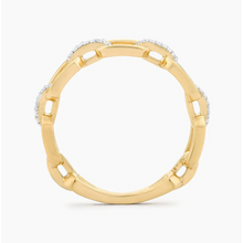 Load image into Gallery viewer, Ella Stein 14K Gold Plated &quot;Let&#39;s Link it Up&quot; Diamond Fashion Ring

