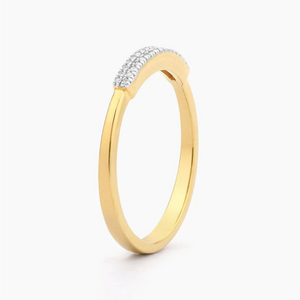 Ella Stein 14K Yellow Gold Plated "Bar None" Diamond Fashion Ring