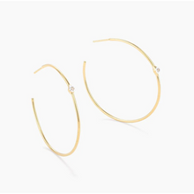 Load image into Gallery viewer, Ella Stein 14k Gold Plated &quot;AJA&quot; Diamond Hoop Earrings
