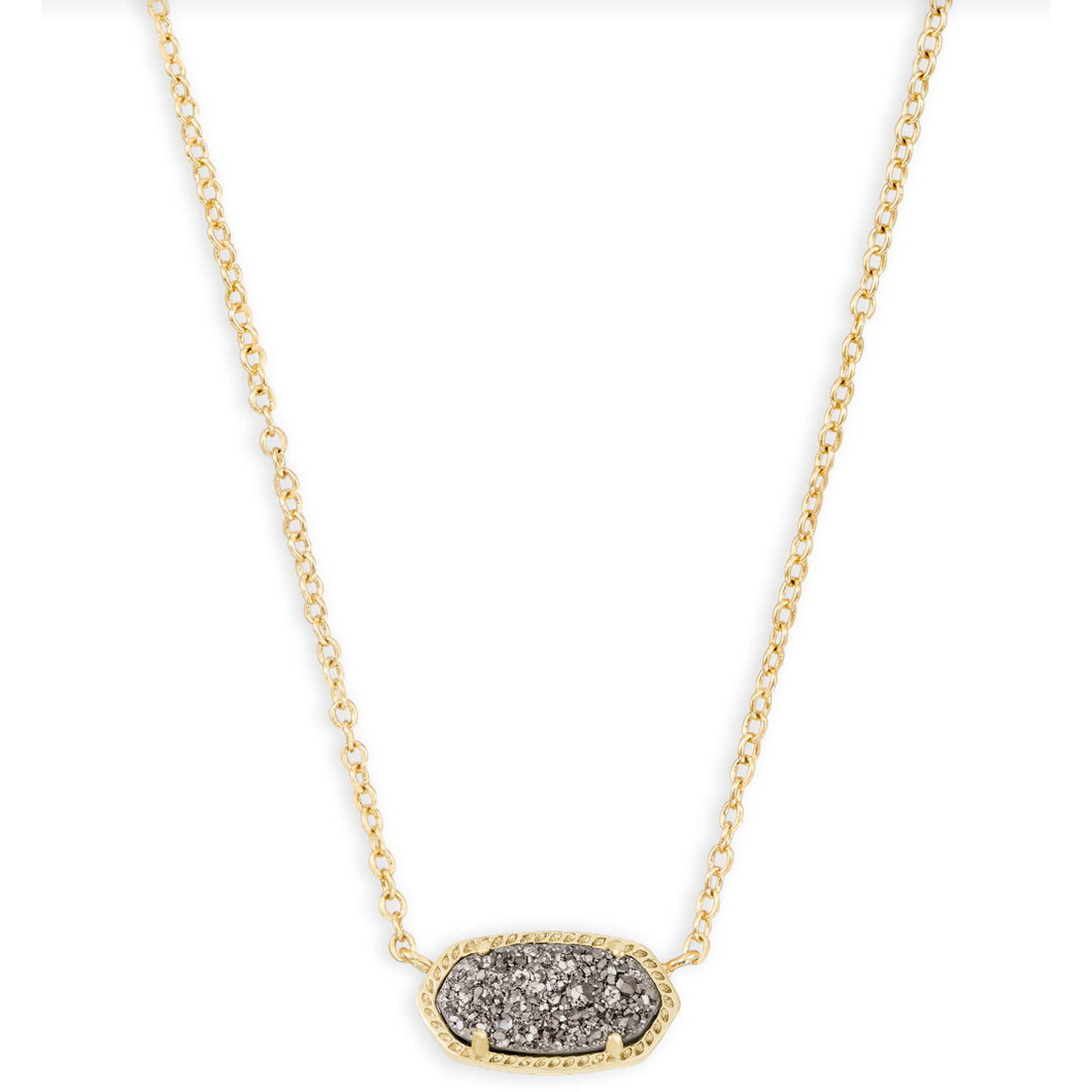 Kendra Scott Elisa Gold Pendant Necklace In Platinum Drusy