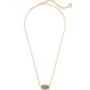 Kendra Scott Elisa Gold Pendant Necklace In Platinum Drusy