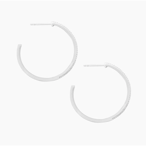 Ella Stein Sterling Silver "Head Turning" Diamond Hoop Earrings