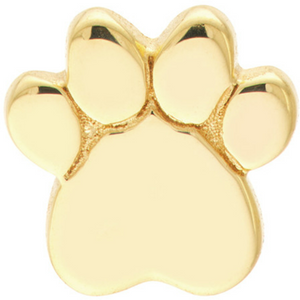 14k Yellow Gold Dog Paw Stud Earrings