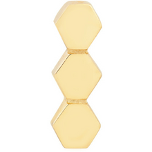 Load image into Gallery viewer, 14k Yellow Gold Honeycomb Bar Stud Earrings
