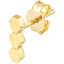 Load image into Gallery viewer, 14k Yellow Gold Honeycomb Bar Stud Earrings
