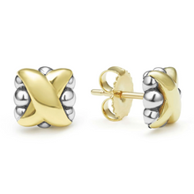 Load image into Gallery viewer, Lagos 18K and Sterling Silver Embrace X Stud Earrings
