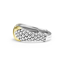 Load image into Gallery viewer, Lagos Sterling Silver &amp; 18K Yellow Gold Embrace X Caviar Ring
