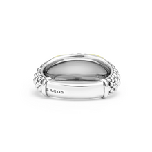 Load image into Gallery viewer, Lagos Sterling Silver &amp; 18K Yellow Gold Embrace X Caviar Ring
