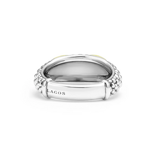 Lagos Sterling Silver & 18K Yellow Gold Embrace X Caviar Ring