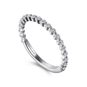 Gabriel "Devinne" 14K White Gold  Shared Prong 1/3ct Diamond Anniversary Band