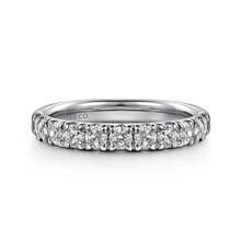 Load image into Gallery viewer, Gabriel 14K White Gold 11 Stone 3/4ct French Pave Diamond Wedding Band
