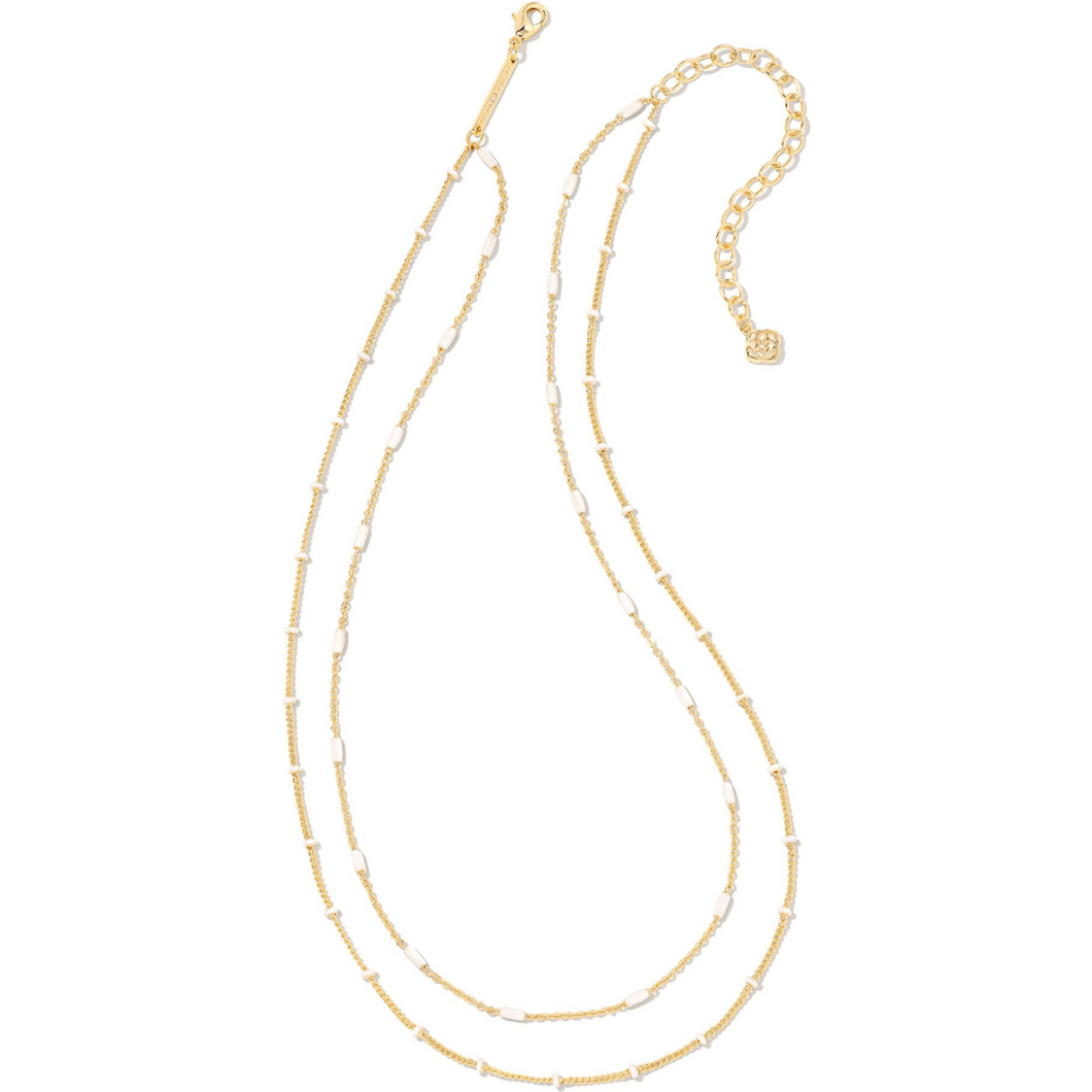 Kendra Scott Dottie Gold Strand Necklace In White