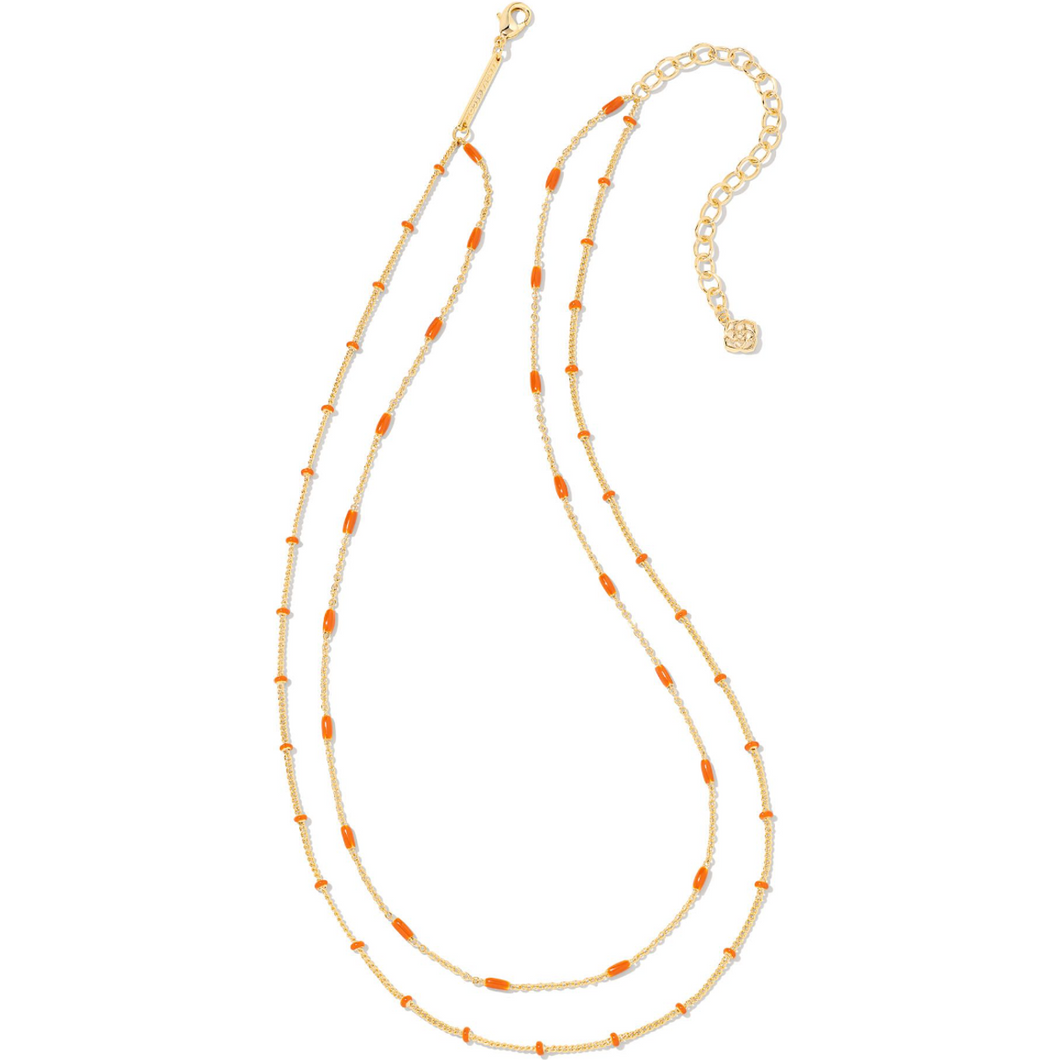 Kendra Scott Dottie Gold Strand Necklace In Orange