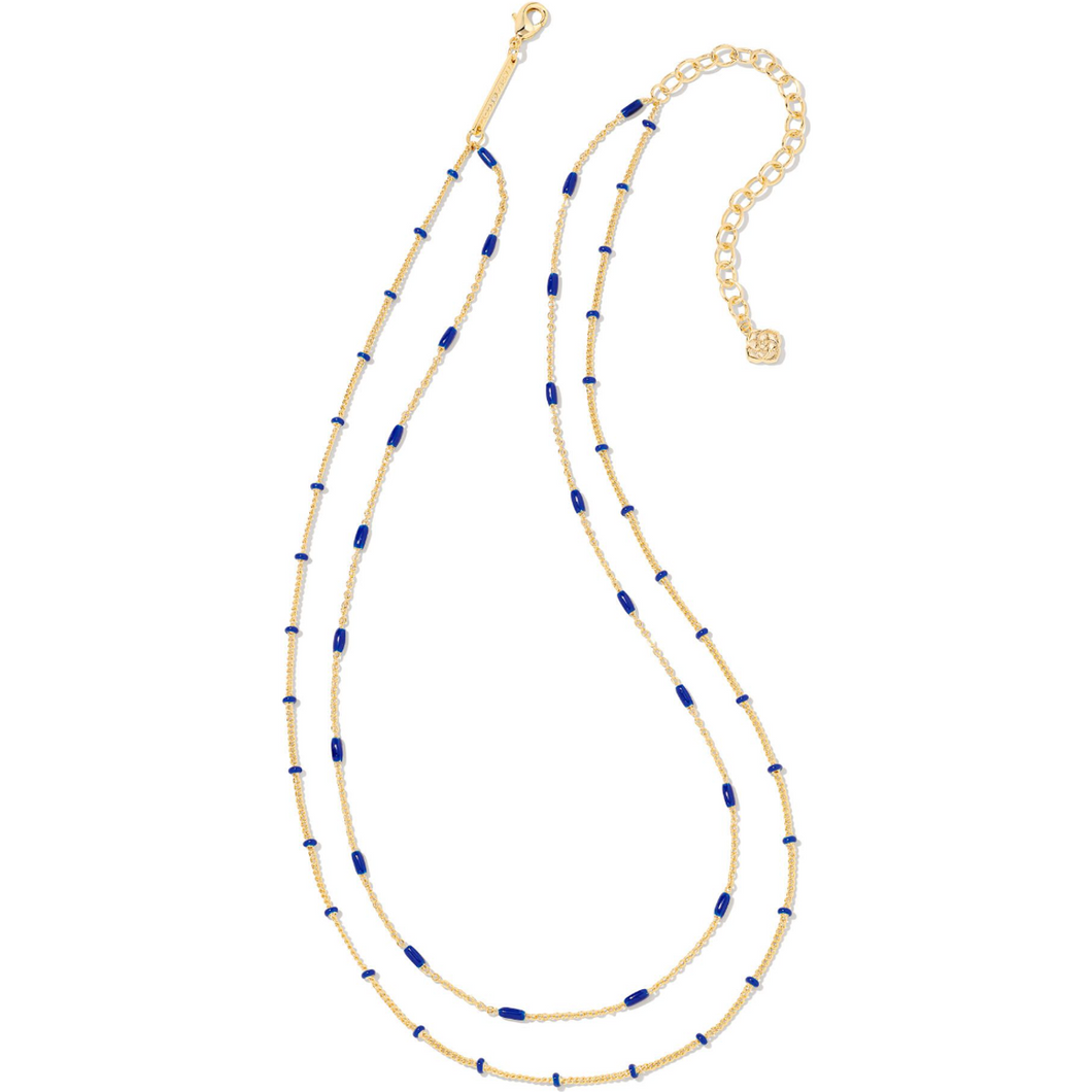 Kendra Scott Dottie Gold Strand Necklace In Cobalt