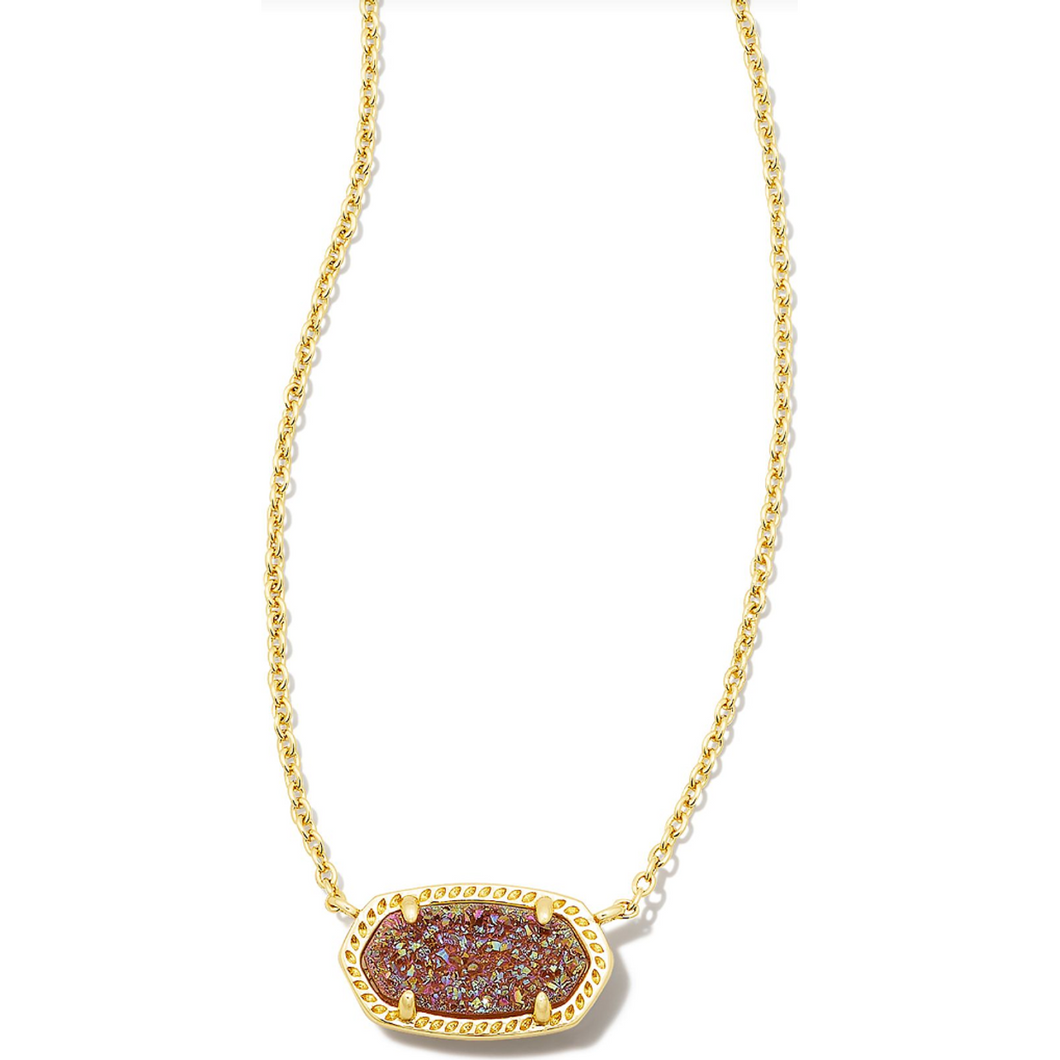 Kendra Scott Elisa Gold Necklace in Spice Drusy