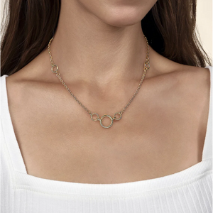 Gabriel 14K Yellow Gold Hollow Tube Link Necklace