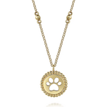 Load image into Gallery viewer, Gabriel 14K Yellow Gold Bujukan Beaded Dog Paw Necklace
