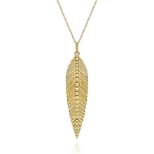 Load image into Gallery viewer, Gabriel 14K Yellow Gold Bujukan Leaf Pendant Necklace
