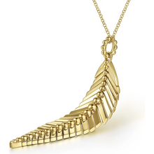 Load image into Gallery viewer, Gabriel 14K Yellow Gold Bujukan Leaf Pendant Necklace
