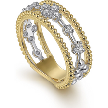 Load image into Gallery viewer, Gabriel 14K White &amp; Yellow Gold Bujukan Diamond Easy Stackable Ring
