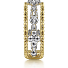 Load image into Gallery viewer, Gabriel 14K White &amp; Yellow Gold Bujukan Diamond Easy Stackable Ring
