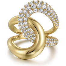 Load image into Gallery viewer, Gabriel 14K White &amp; Yellow Gold Diamond Interlocking Ring
