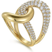 Load image into Gallery viewer, Gabriel 14K White &amp; Yellow Gold Diamond Interlocking Ring

