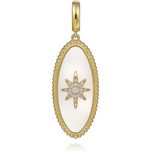 Load image into Gallery viewer, Gabriel 14K Yellow Gold Bujukan Oval Diamond &amp; Mother of Pearl Medallion
