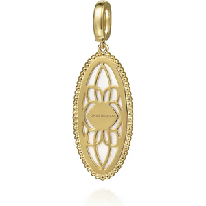 Gabriel 14K Yellow Gold Bujukan Oval Diamond & Mother of Pearl Medallion