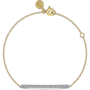 Gabriel 14K Yellow Gold White Sapphire Bar Bracelet