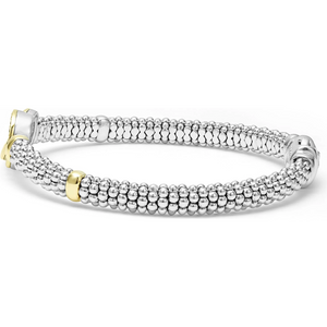 Lagos 18k Gold & Sterling Silver Interlocking Diamond Bracelet