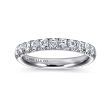 Load image into Gallery viewer, Gabriel &quot;Portofino&quot; 14K White Gold French Pavé 1/2ct Diamond Anniversary Band
