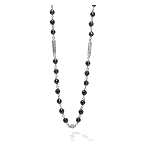 Lagos Sterling Silver Black Ceramic Beaded Necklace