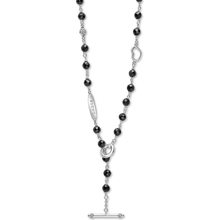 Load image into Gallery viewer, Lagos Sterling Silver Black Ceramic Beaded Necklace
