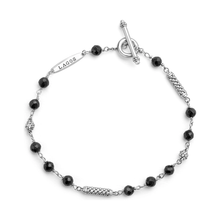 Load image into Gallery viewer, Lagos Sterling Silver Black Ceramic Beaded Bracelet
