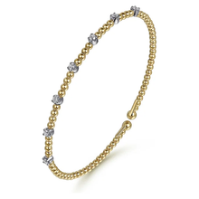 Load image into Gallery viewer, Gabriel 14K Two-Tone  Bujukan Beaded Diamond Station Bracelet
