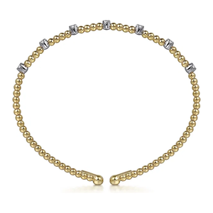 Gabriel 14K Two-Tone  Bujukan Beaded Diamond Station Bracelet