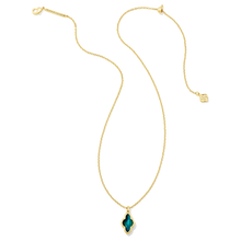 Load image into Gallery viewer, Kendra Scott Gold Abbie Necklace in Teal Tiger&#39;s Eye
