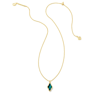 Kendra Scott Gold Abbie Necklace in Teal Tiger's Eye