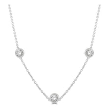 Load image into Gallery viewer, 14K White Gold Bezel 2cttw Diamond Station Necklace
