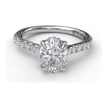 Load image into Gallery viewer, Fana 14K White Gold and Diamond Oval Engagement Ring
