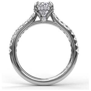 Fana 14K White Gold and Diamond Oval Engagement Ring