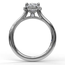 Load image into Gallery viewer, Fana 14K White Gold and Diamond Oval Halo Engagement Ring
