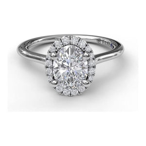 Fana 14K White Gold and Diamond Oval Halo Engagement Ring