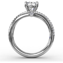Load image into Gallery viewer, Fana 14K White Gold Contemporary Diamond Engagement Ring With Multi-Row Split Shank
