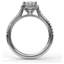 Load image into Gallery viewer, Fana 14K White Gold and Diamond Classic Oval Halo Engagement Ring
